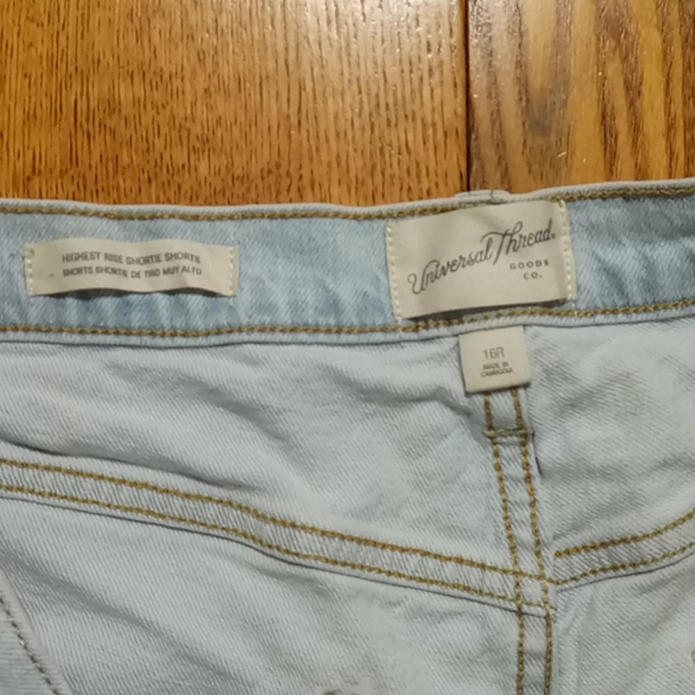 UNIVERSAL THREAD Jeans Shorts Womens 16 R BLUE Preowned HIGHEST RISE Denim Used - Picture 7 of 9